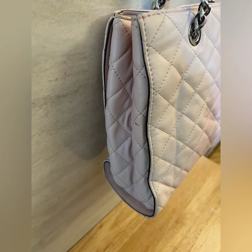 Michael Kors Susannah Large Quilted-Lamb Leather Tote. Blush Pink